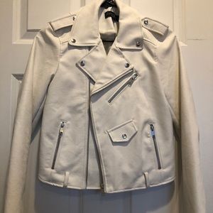 White faux leather jacket